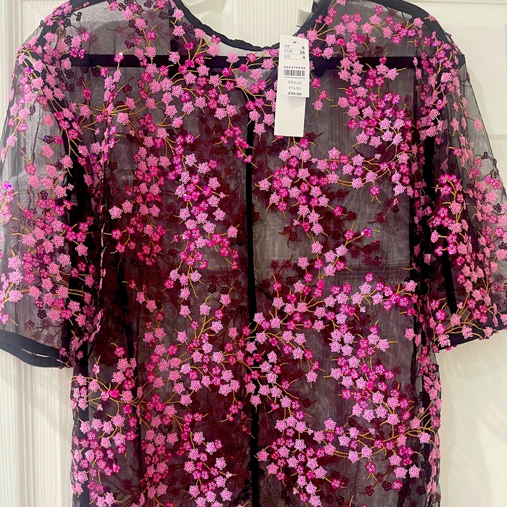 COPY - Brand new transparent top shop sequins top